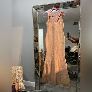 Rose gold mermaid bandage long dress